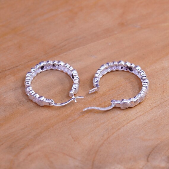 0.75”, Vintage Sterling silver handmade earrings,… - image 3