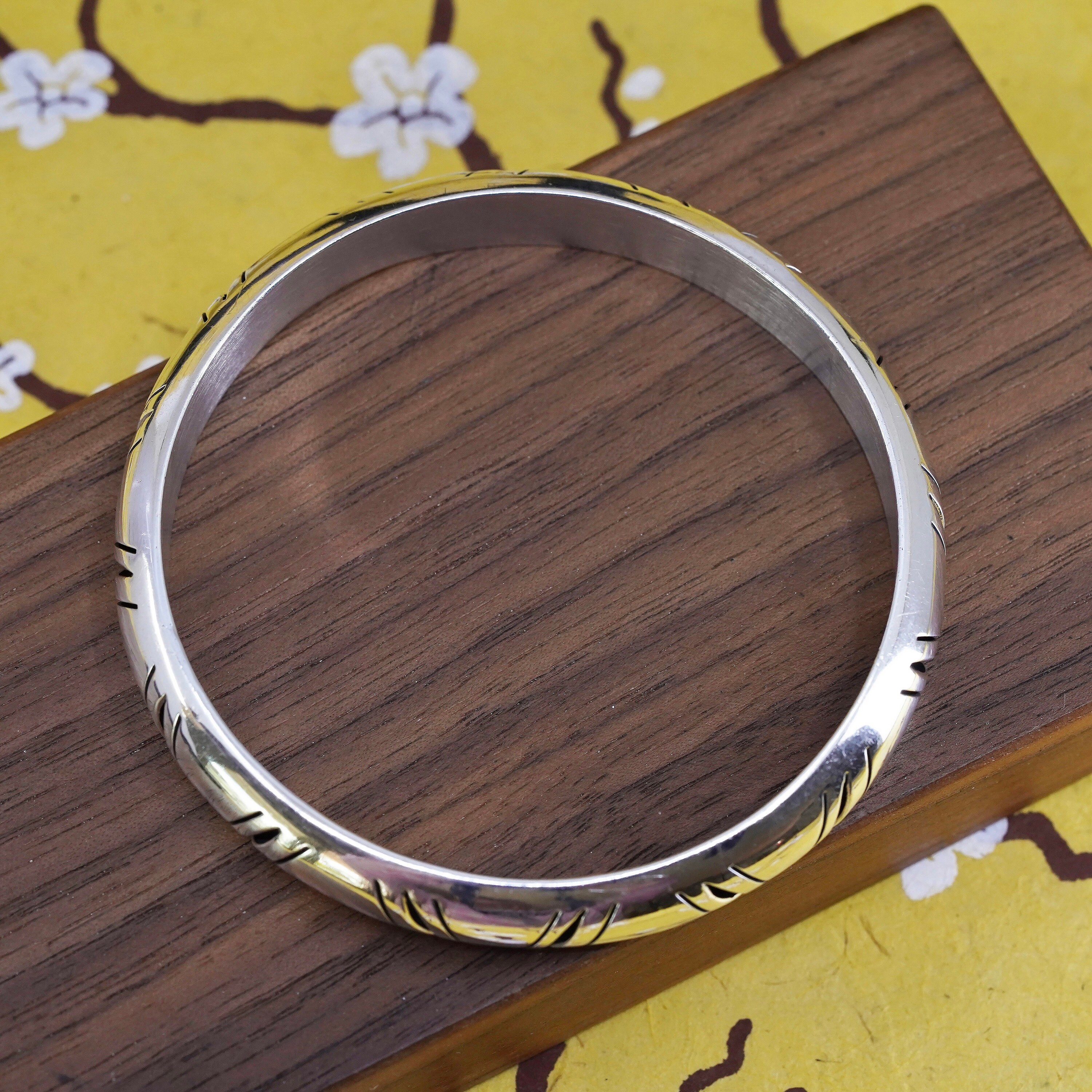 8”, Vintage Mexico Sterling Silver Handmade Bracelet, 925 8”, Vintage Mexico Sterling Silver Handmade Bracelet, 925