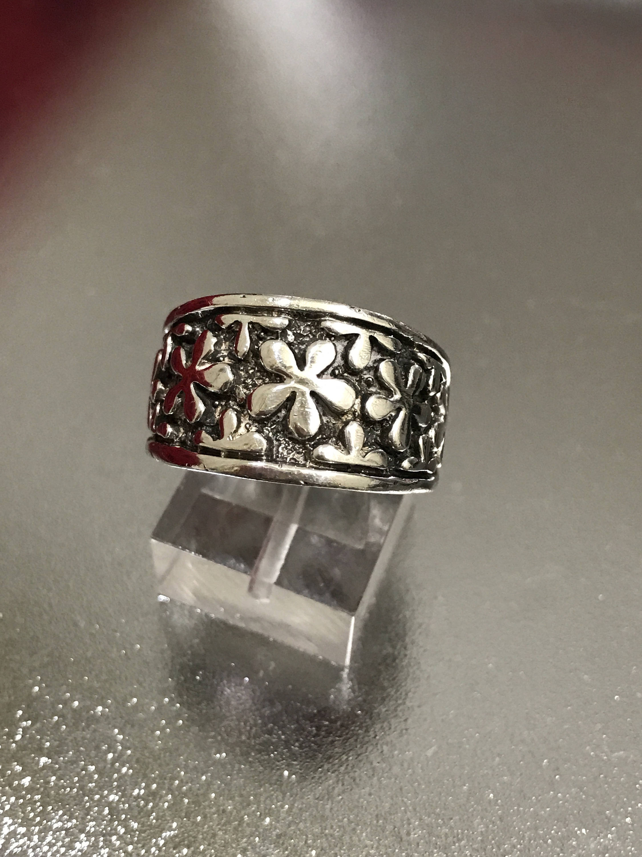 SILVER パール リング サイズ12 Pure S999 Fine Silver 999 Band Men Lucky 14mm Dragon Phoenix