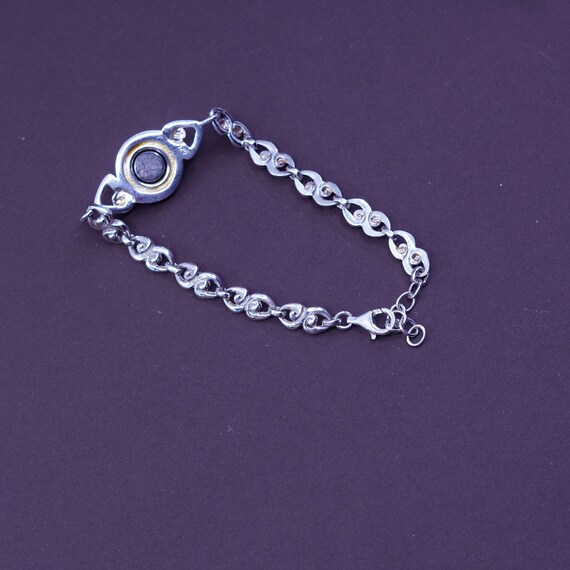 7+1”, vintage Sterling silver handmade bracelet, … - image 5