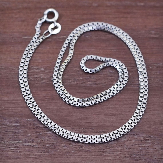 18”, 1.6mm, vintage Sterling silver box chain, It… - image 1