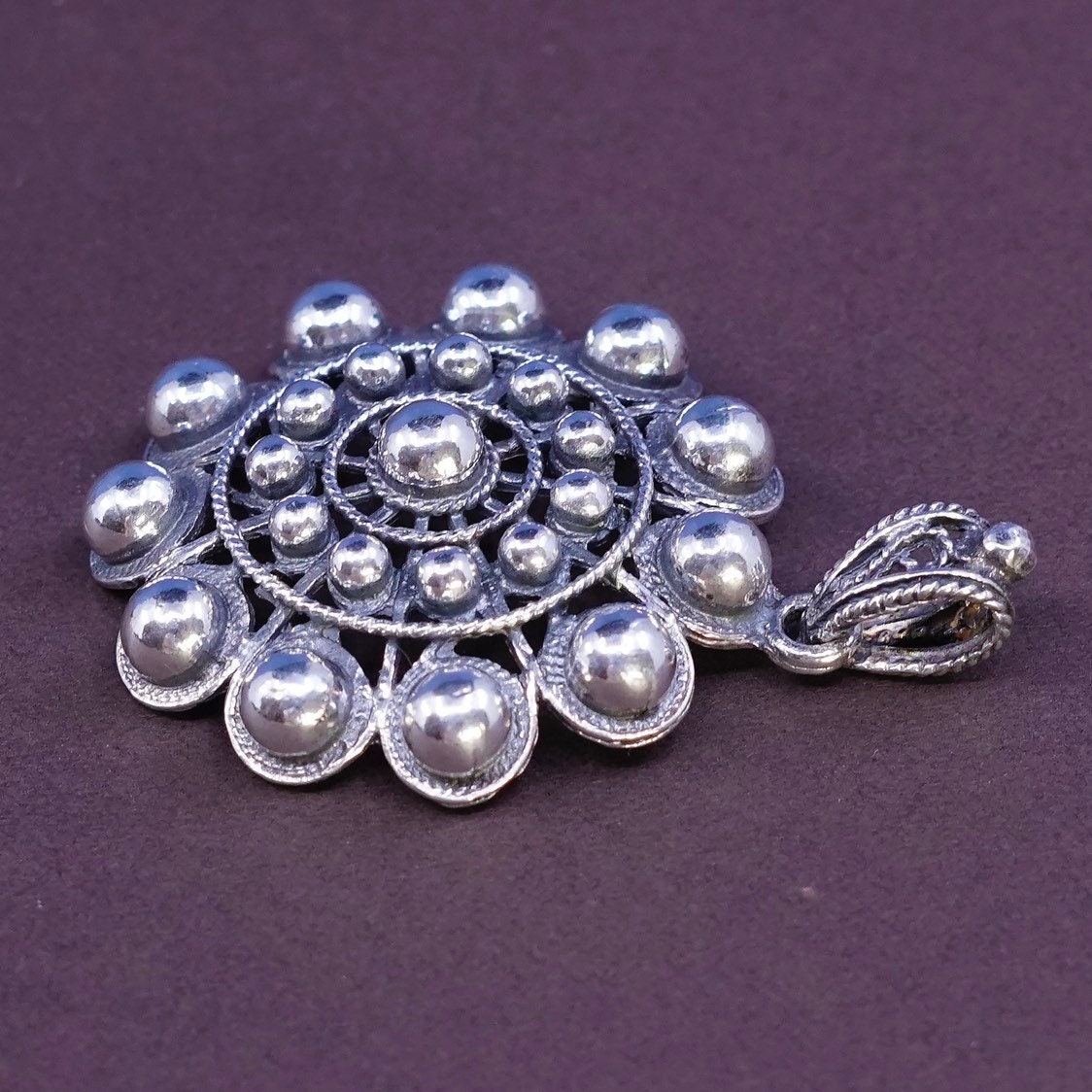 Vintage (320134) Sterling Silver Handmade Pendant, Solid 925