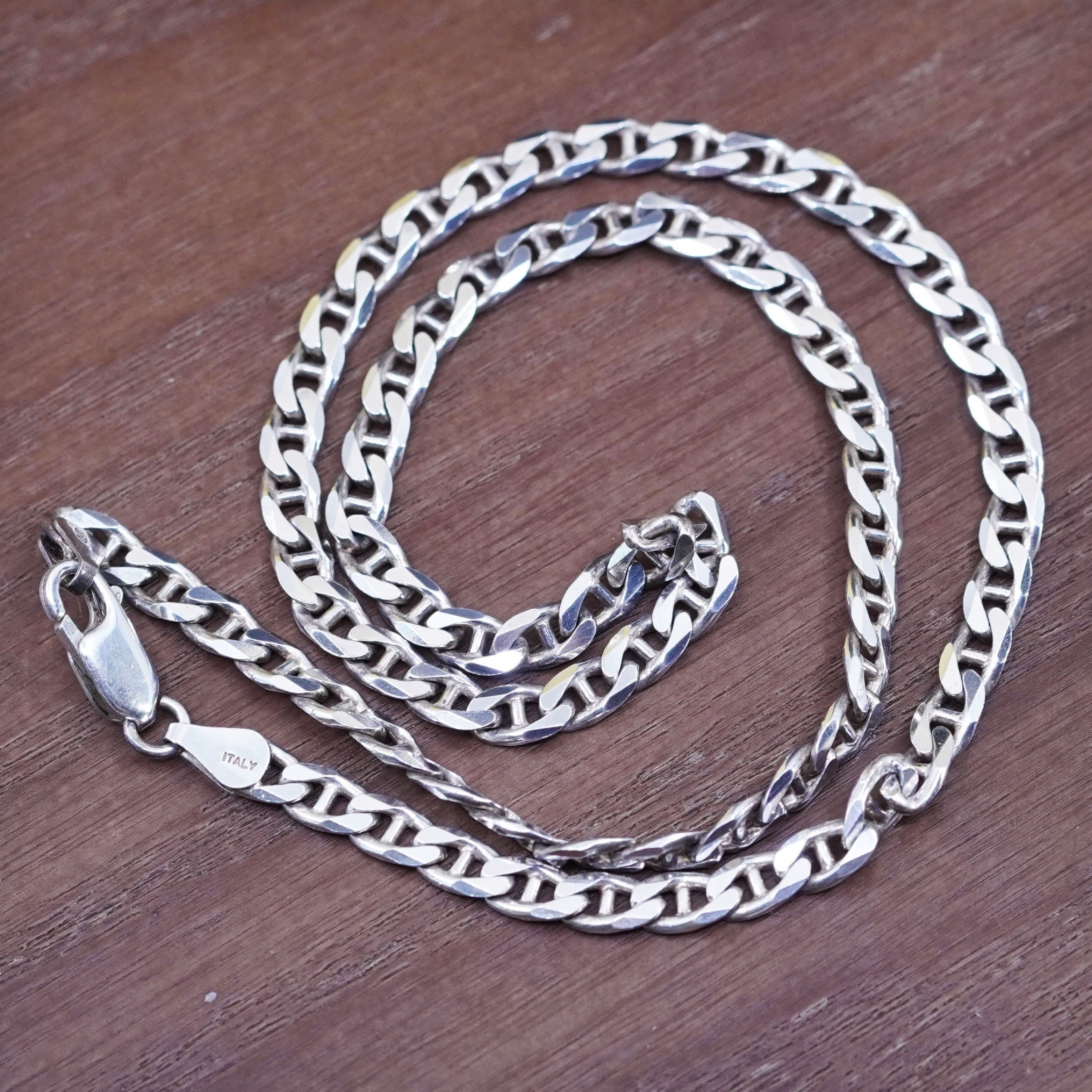 18 5mm Sterling Silver Anchor Chain Italy 925 Necklace - Etsy