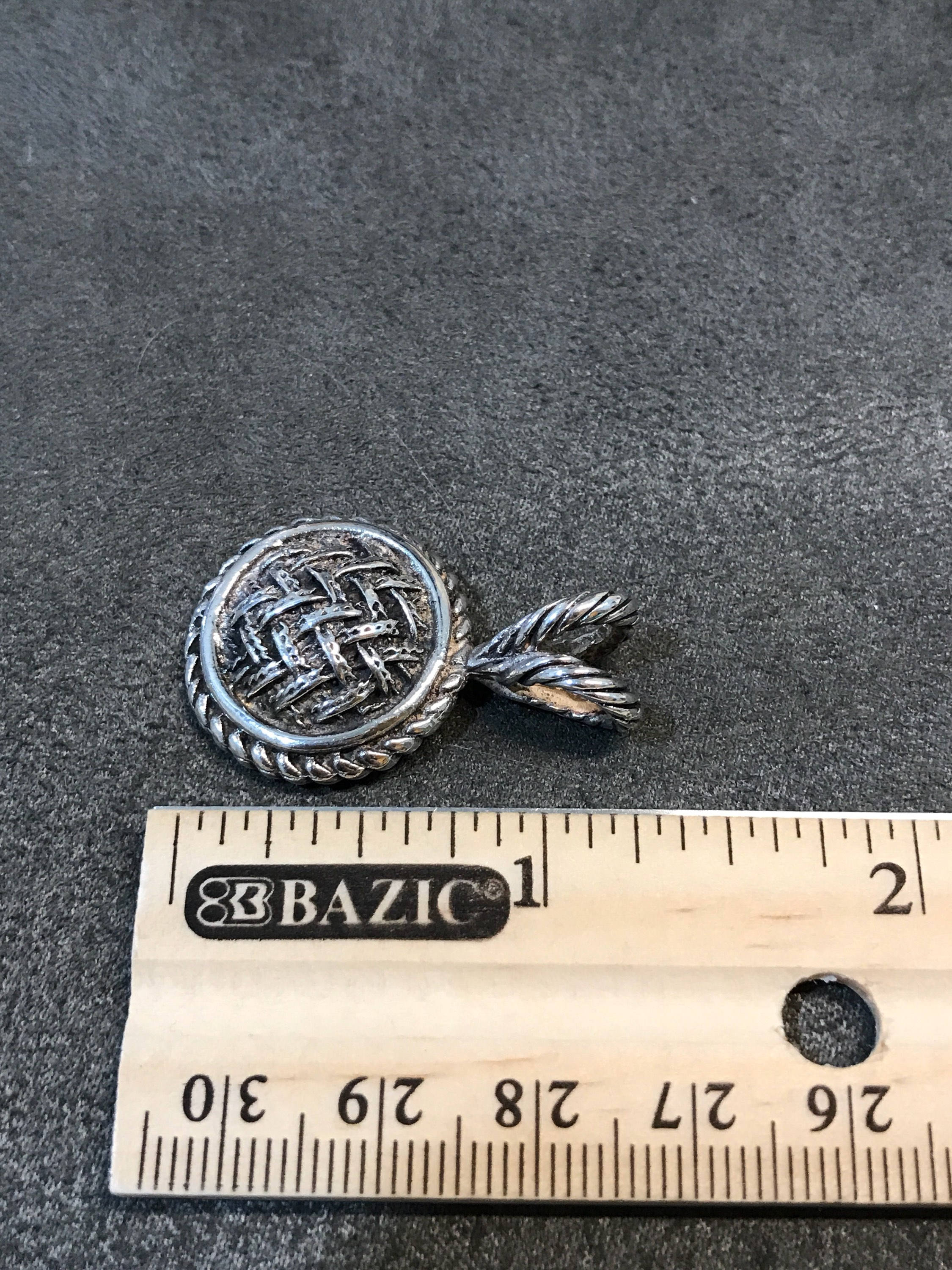 Vintage (320665) Sterling Silver Handmade Pendant, Solid 925