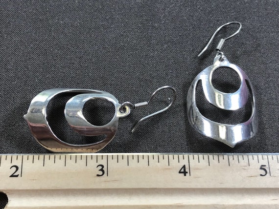 Vintage (300406) Sterling silver handmade earring… - image 3