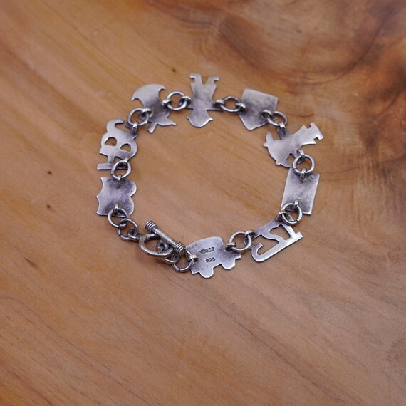 6.5”, vintage Sterling 925 silver handmade bracel… - image 5