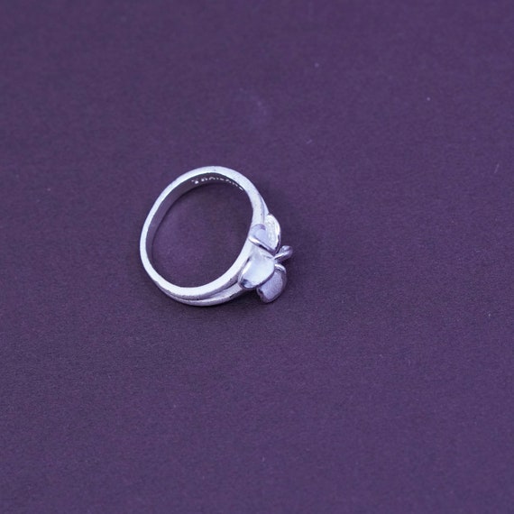 Size 4, vintage TMA Sterling 925 silver plumeria flower ring, stamped 925 TMA View 5