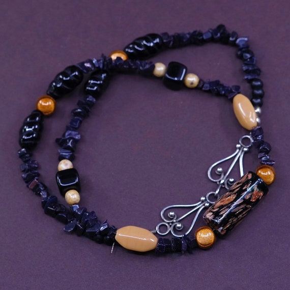 Heart Sutra Round Bead Pendant Natural Obsidian Bead Chain - Temu