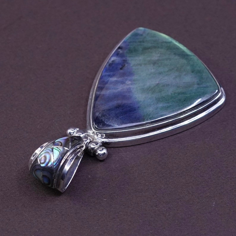 Sterling silver handmade pendant 320381 sterling stamped AB Vintage solid 925 silver with labradorite stone