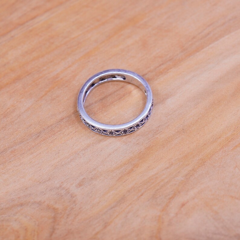 stamped 925 925 stackable band vintage Sterling silver handmade ring Size 7.5