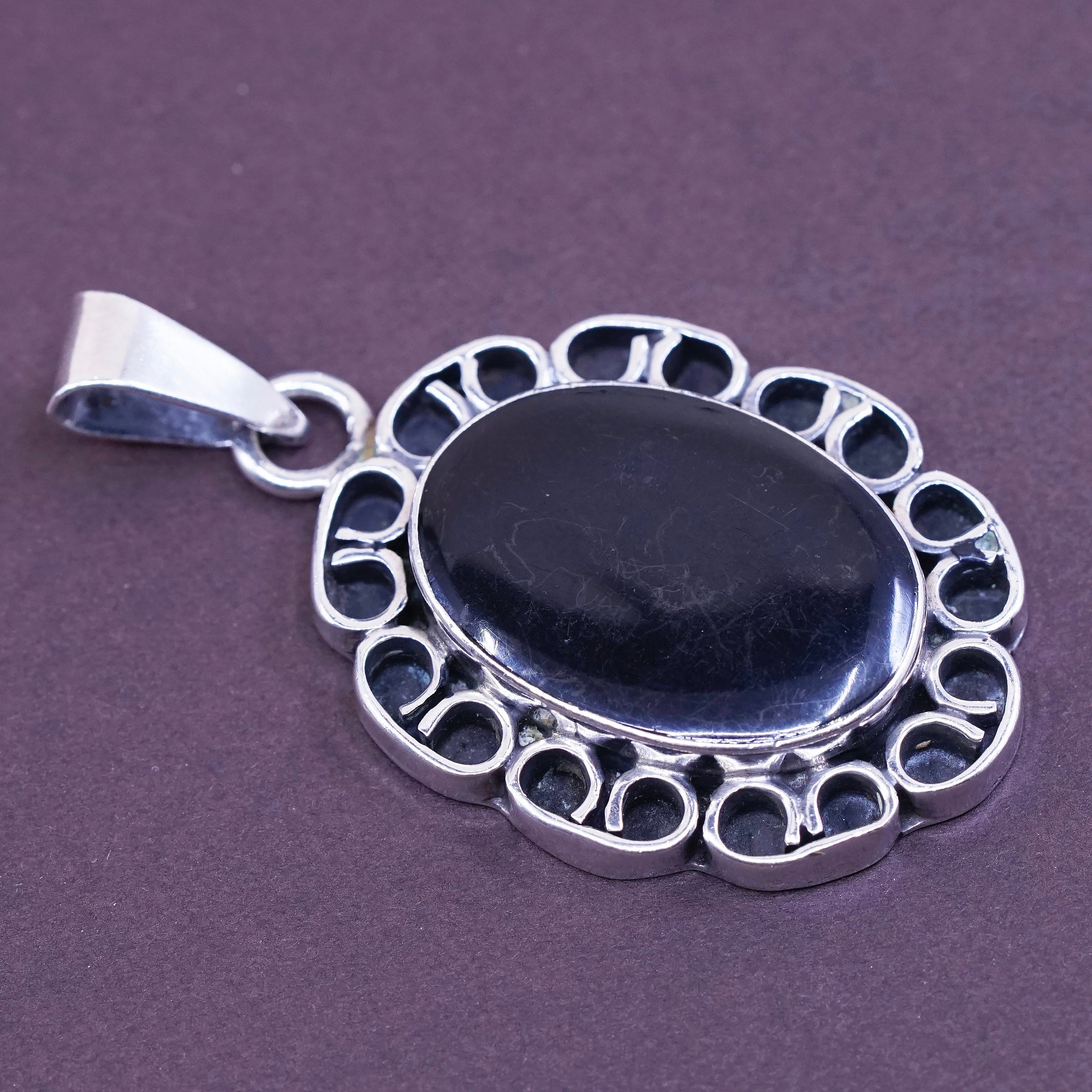 Vintage Sterling Silver Handmade Pendant, Mexico 925 With