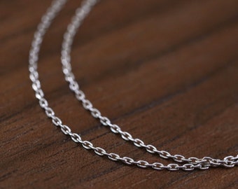 18”, 1mm, vintage Sterling silver necklace, 925 circle chain, stamped 925