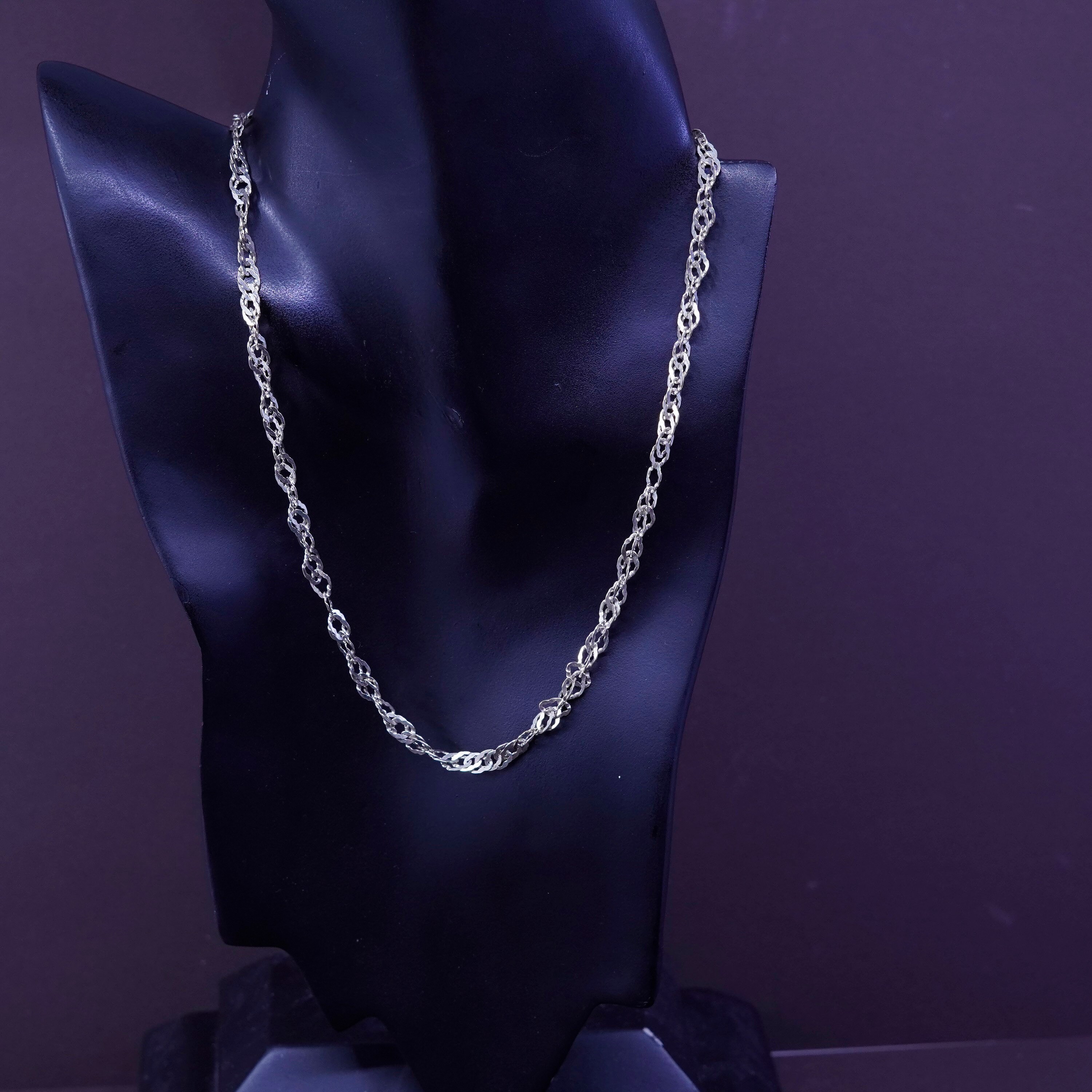 18, 5mm, Vintage Sterling Silver Necklace, 925 Twisted Oval Link Chain, Stamped 925 Italy - Etsy 18, 5mm, Vintage Sterling Silver Necklace, 925 Twisted Oval Link Chain, Stamped 925 Italy - Etsy