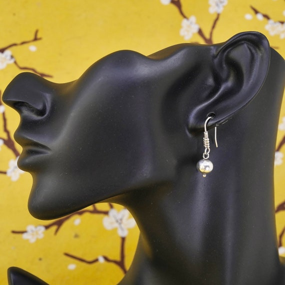 Vintage Sterling silver handmade earrings, 925 be… - image 3