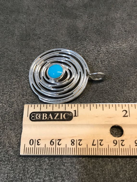 Vintage (320218) Sterling silver handmade pendant… - image 5