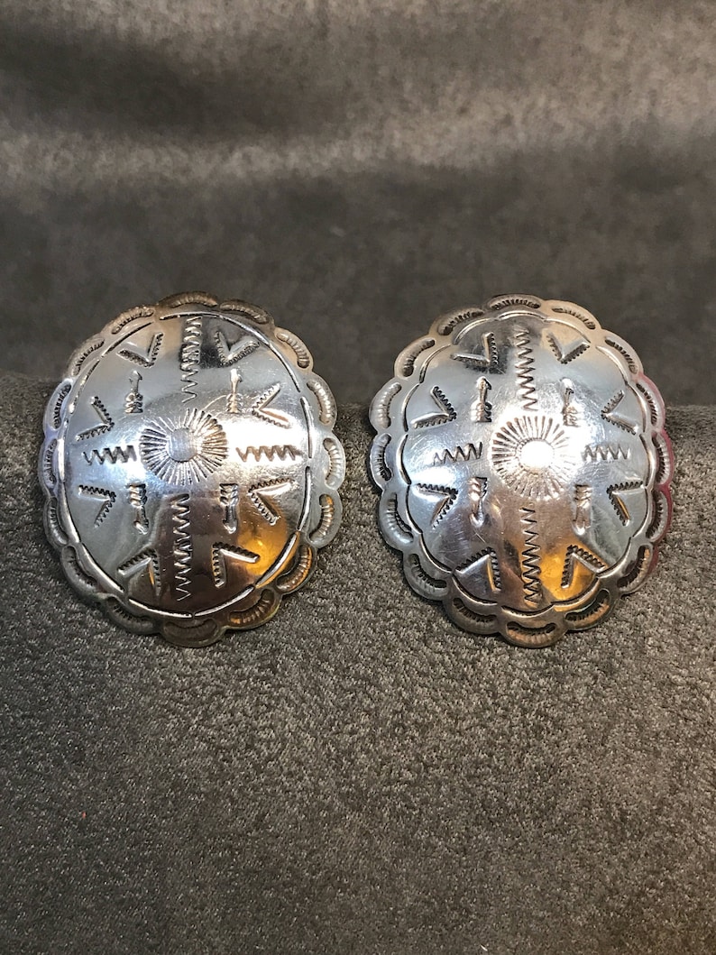 signed 56 300233 mexico jewelry stamped mexico 925 Vintage Sterling silver handmade earrings solid 925 silver studs