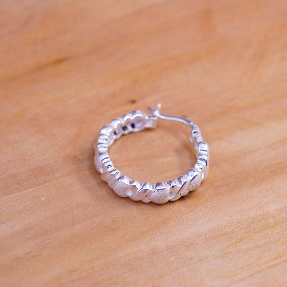 0.75”, Vintage Sterling silver handmade earrings,… - image 6