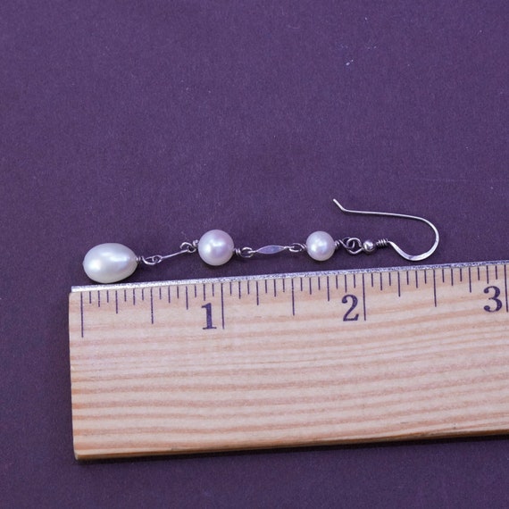 Vintage Sterling 925 silver handmade earrings wit… - image 6