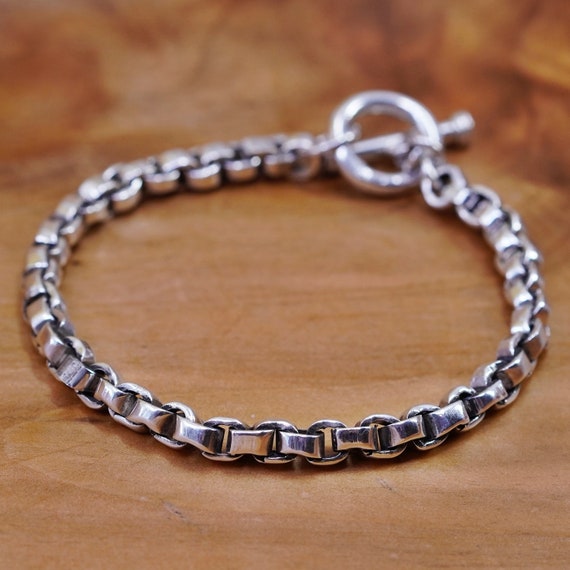 7.25, 5mm, Vintage Sterling Silver Handmade Bracelet, Italy Bold 925 Box Chain, Stamped Italy 925 - Etsy 7.25, 5mm, Vintage Sterling Silver Handmade Bracelet, Italy Bold 925 Box Chain, Stamped Italy 925 - Etsy