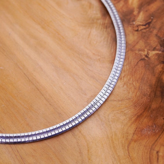 18”, 6mm, vintage Sterling silver omega chain, It… - image 3