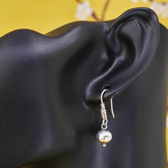 Vintage Sterling silver handmade earrings, 925 be… - image 2