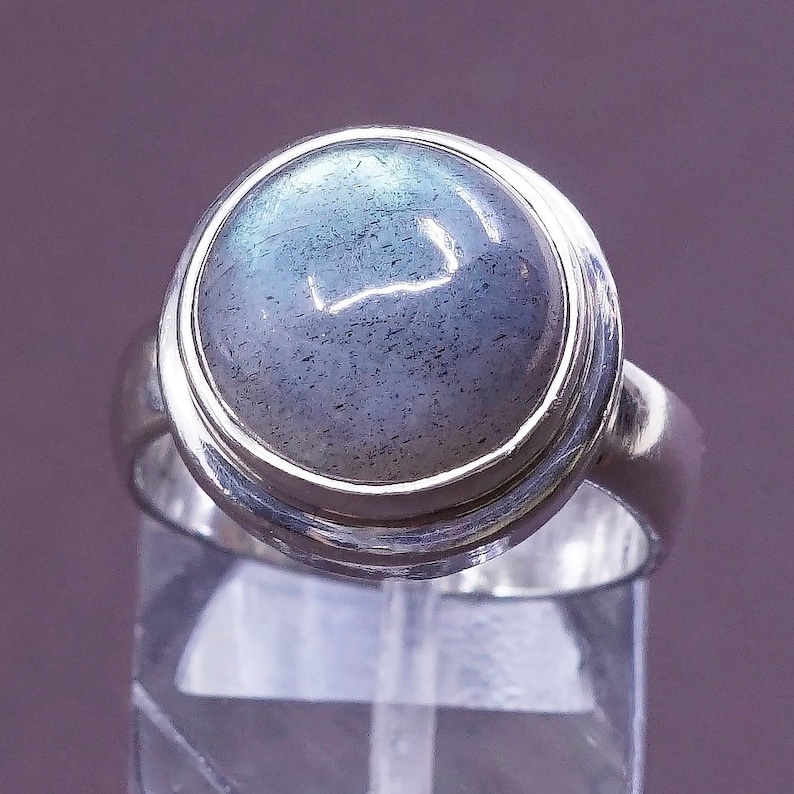 310042 solid 925 silver with labradorite details sterling silver handmade ring vintage stamped 925 Size 7