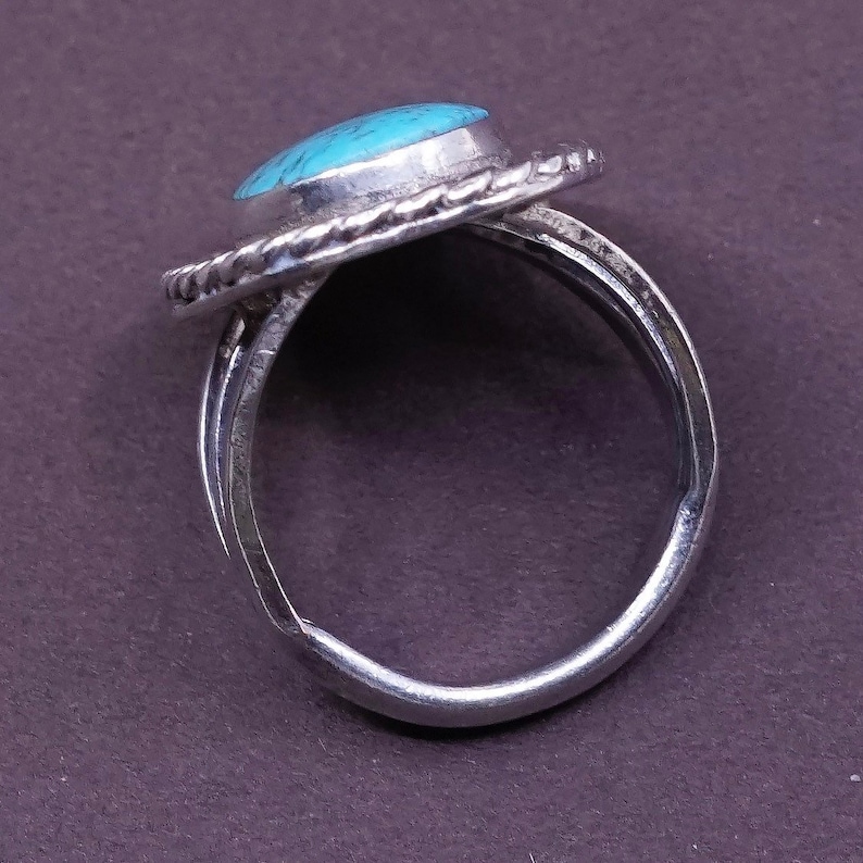 solid 925 silver with turquoise stone Size 6.5 Sterling silver handmade ring 310040 vintage stamped handmade sterling