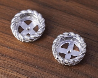 Judith Ripka Sterling silver handmade earrings, 925 cable earring jackets
