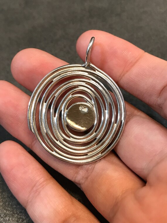 Vintage (320218) Sterling silver handmade pendant… - image 4