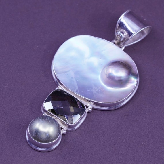 Vintage Sterling 925 silver handmade huge pendant… - image 1