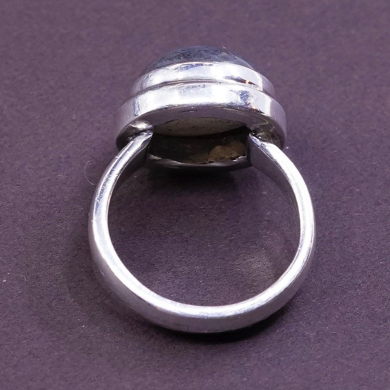 310042 solid 925 silver with labradorite details sterling silver handmade ring vintage stamped 925 Size 7