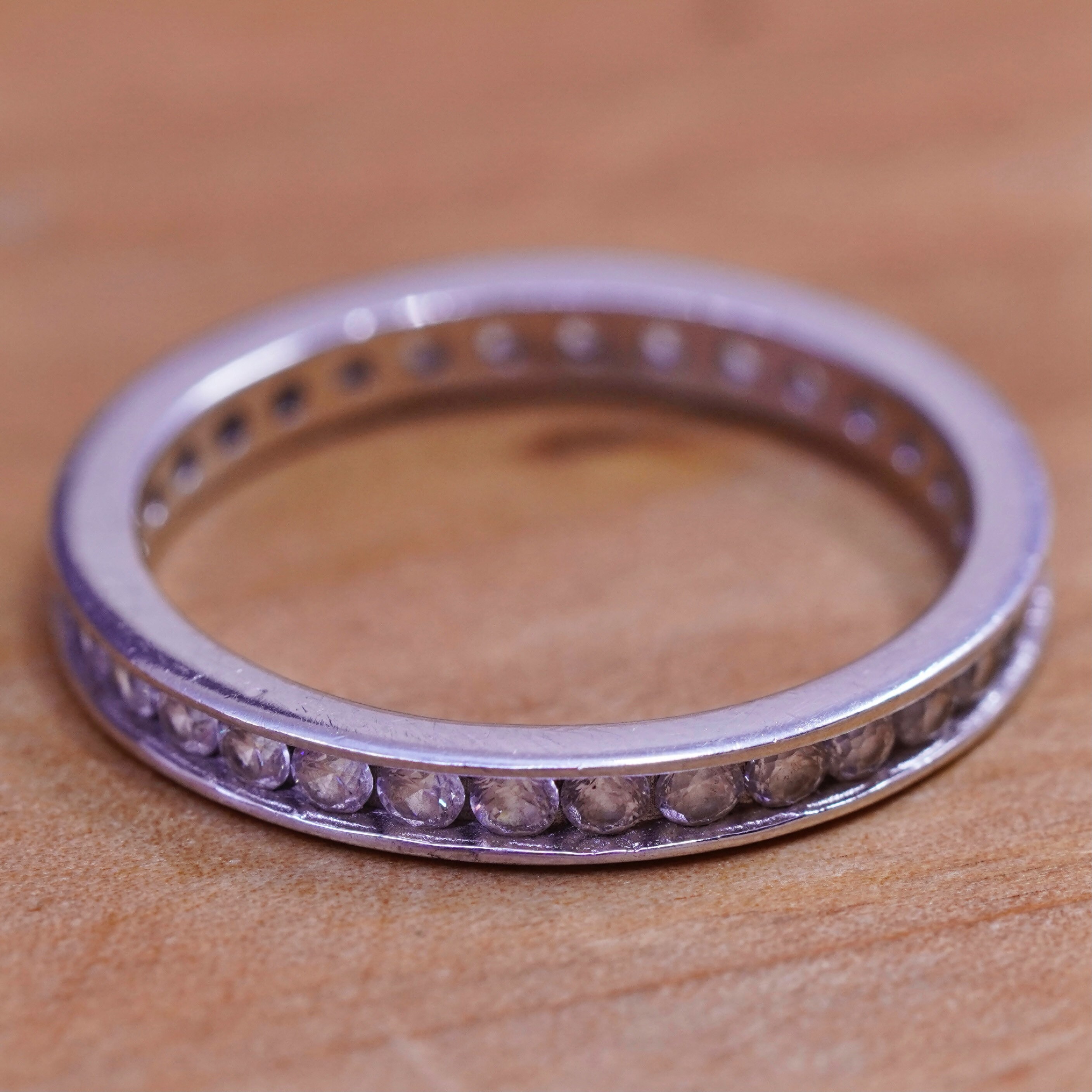 Size 9, Vintage Sterling Silver Ring, 925 Band With Cz Size 9, Vintage Sterling Silver Ring, 925 Band With Cz
