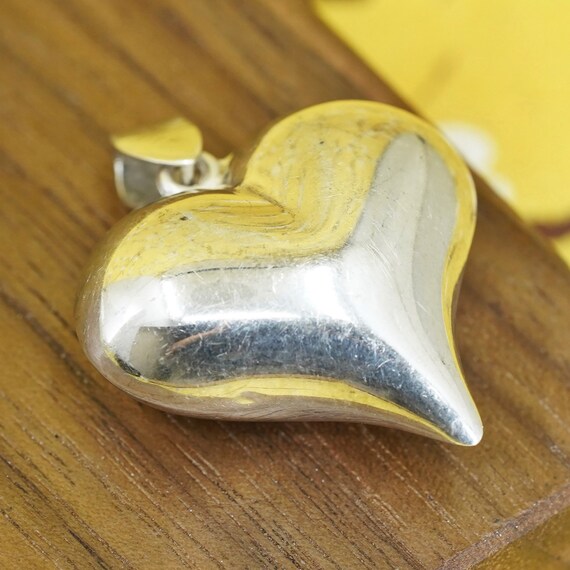 Vintage Sterling silver handmade heart pendant, pu