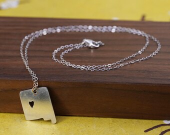 18", vintage Sterling silver handmade necklace, 925 flatten circle chain with tag heart pendant, stamped 925