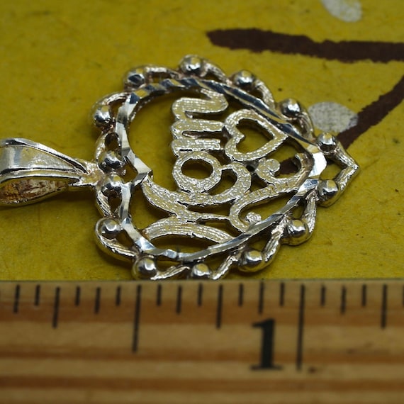Vintage Sterling 925 silver handmade pendant, hea… - image 6