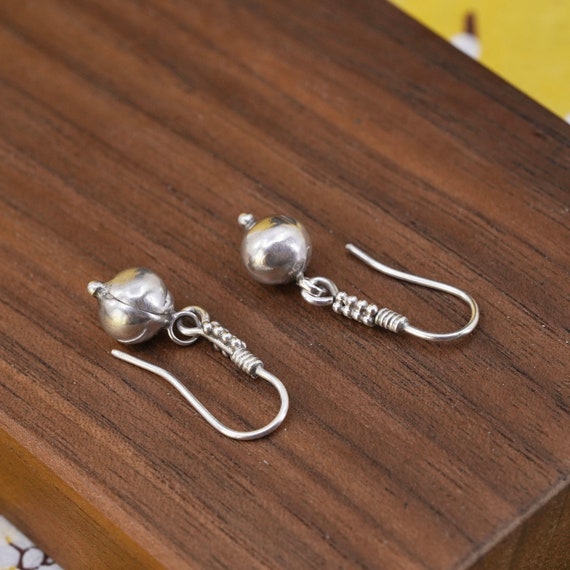 Vintage Sterling silver handmade earrings, 925 be… - image 5