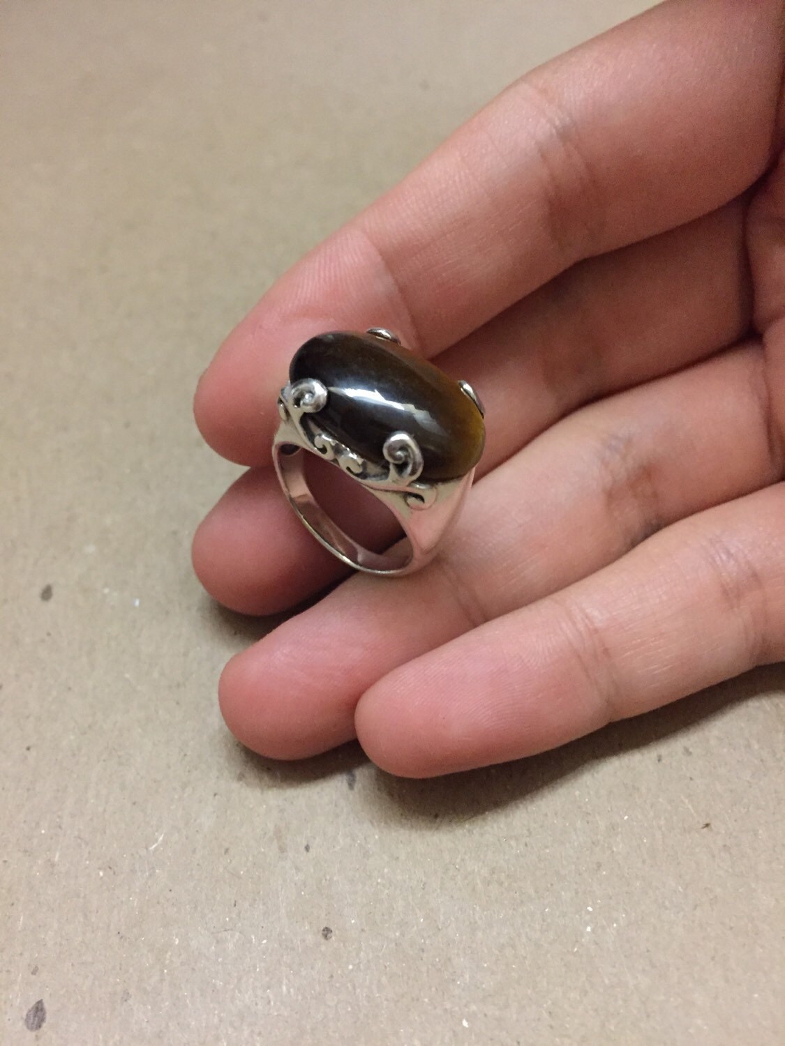 Size 5, Vintage310157 Sterling Silver Handmade Ring, Solid 925 Silver With Golden Tiger Eye, Stamped 925 Thailand, Signed SX - Etsy Size 5, Vintage310157 Sterling Silver Handmade Ring, Solid 925 Silver With Golden Tiger Eye, Stamped 925 Thailand, Signed SX - Etsy