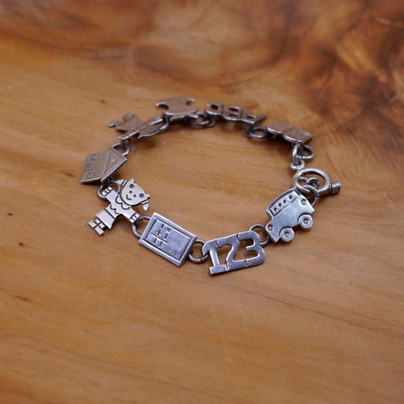6.5”, vintage Sterling 925 silver handmade bracel… - image 4