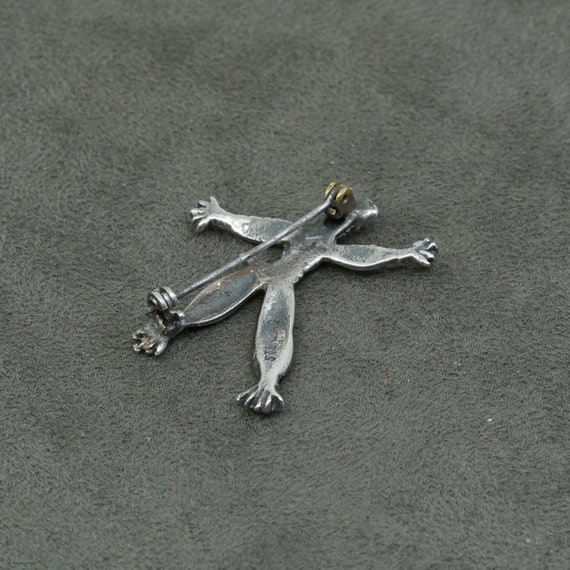 Vintage handmade sterling 925 silver scarecrow br… - image 3