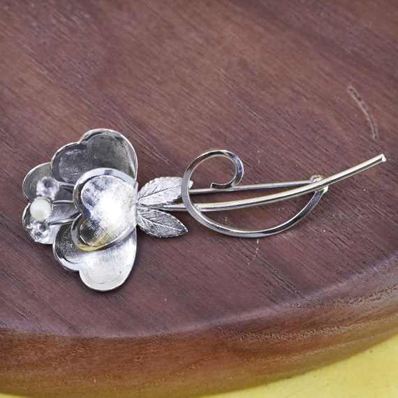 Vintage bond boyd sterling 925 silver flower shap… - image 1