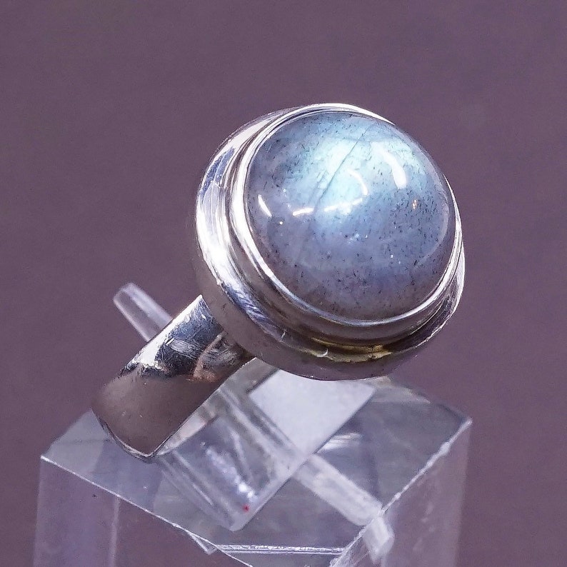 310042 solid 925 silver with labradorite details sterling silver handmade ring vintage stamped 925 Size 7