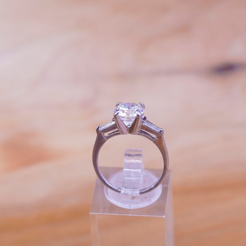 Size 7 stamped sterling vintage Sterling 925 silver anniversary ring with clear cz