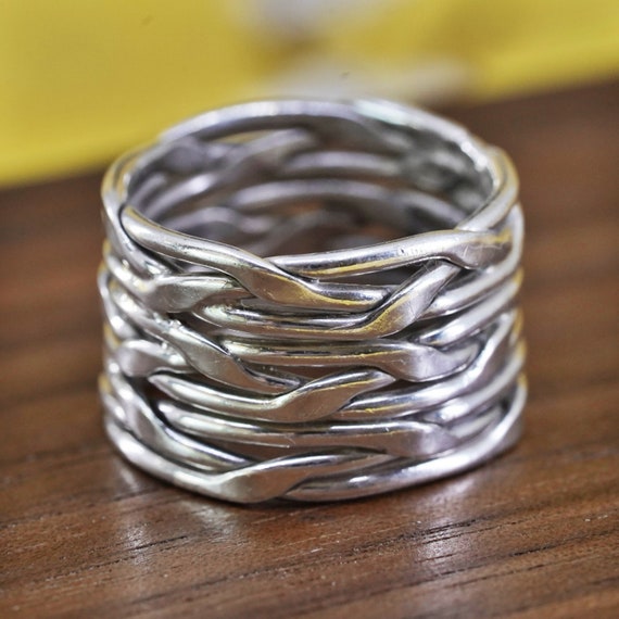 Size 6.75, vintage Sterling silver handmade ring, 