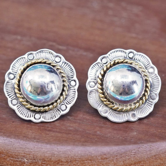 Vintage two tone Mexico Sterling silver handmade e