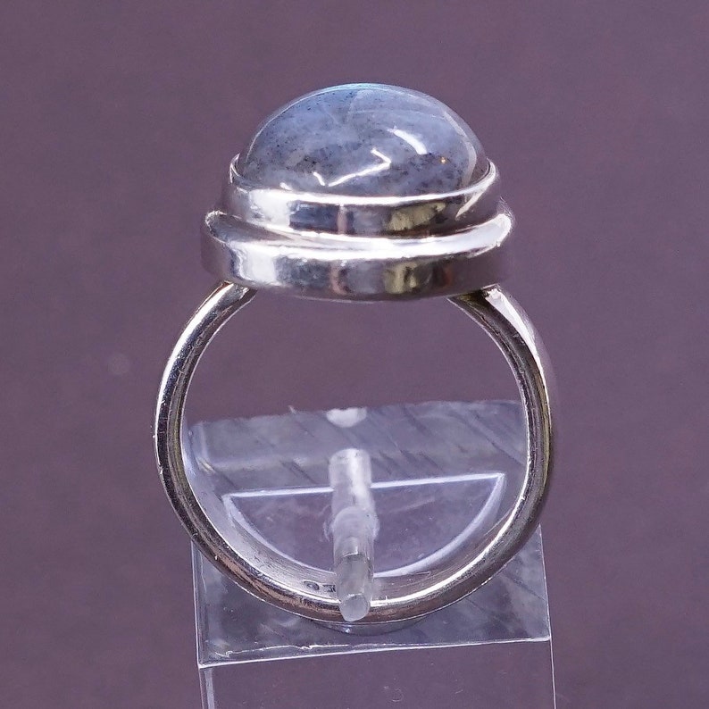 310042 solid 925 silver with labradorite details sterling silver handmade ring vintage stamped 925 Size 7
