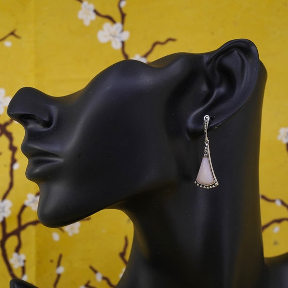 Vintage Sterling 925 silver handmade earrings wit… - image 2