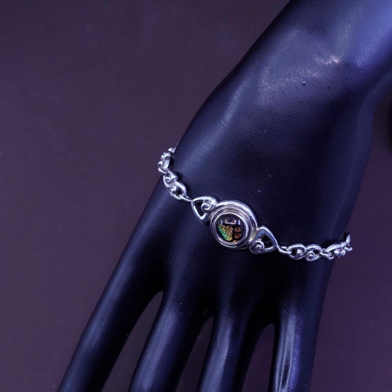 7+1”, vintage Sterling silver handmade bracelet, … - image 2