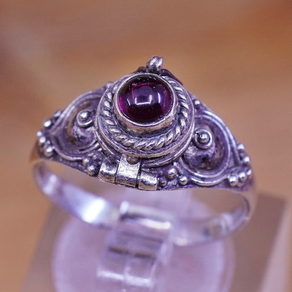 Size 7 Amethyst Sterling Silver Ring Purple New Vintage Wholesale Bali