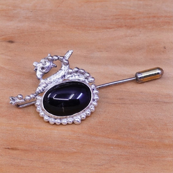 Broche Ancienne En Argent Massif Sterling - Avec Perles - Style Vintage - Bon état