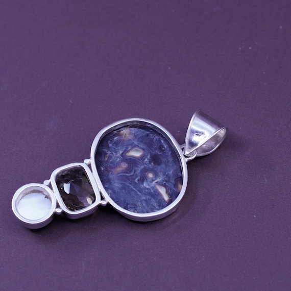 Vintage Sterling 925 silver handmade huge pendant… - image 5